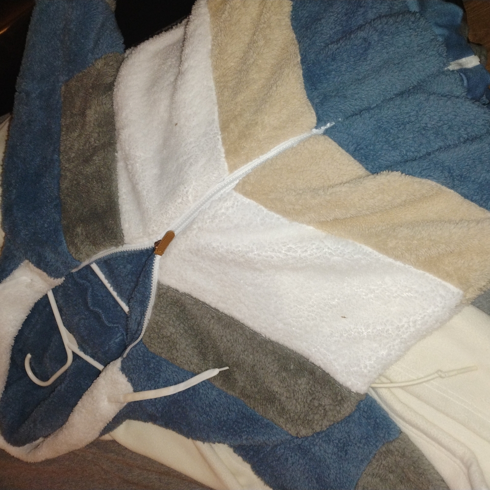 Women's Multicolor Striped Fleece Coat/ Sweater. UNC